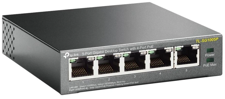 TP-LINK - 5 Port Gigabit Desktop Switch with 4 Port PoE - Image 1 of 1