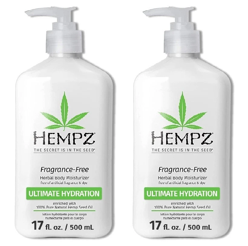 2 Pack Hempz Fragrance-Free Herbal Moisturizer 17oz,  New - Image 1 of 1