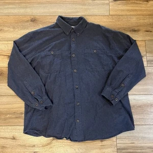 Camisa abotonada Duluth Trading Co para hombre M alta 100 % algodón azul oscuro ajuste - Imagen 1 de 3