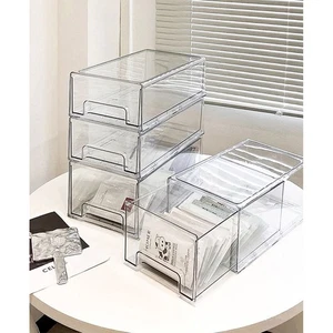 Clear Acrylic Drawer Box Facial Mask Storage Box Large Desktop Storage Box Case - Picture 1 of 13
