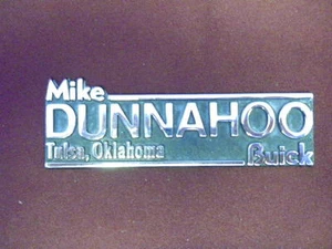 Tulsa Oklahoma Buick Mike Dunnahoo dealership badge emblem metal car auto sales - Picture 1 of 1