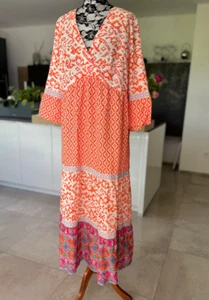 NEW! HEINE dress blouse dress A-line long step dress maxi dress WITT viscose - Picture 1 of 7