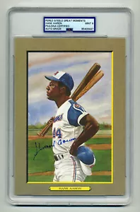 HANK AARON MINT 9 PSA/DNA SIGNED PEREZ STEELE GREAT MOMENTS CARD - Picture 1 of 1