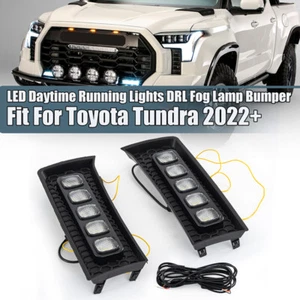 1Pair LH+RH Fits 2022-2023 Toyota Tundra Daytime Running Lights LED DRL Fog Lamp - Picture 1 of 10