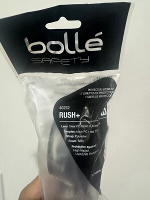 (Q:6) Gafas de seguridad Bolle Rush+ negras/rojas con lente antiniebla transparente de espuma 40252 Foto 1 de 4