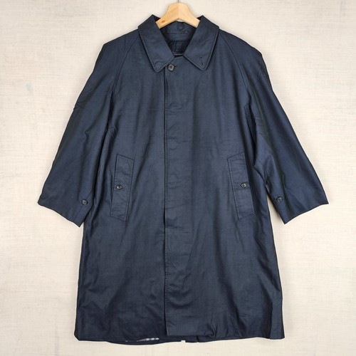Cappotto Vintage Burberry Uomo L Blu Navy Mac 'Collezione Prestige' Raro Foderato