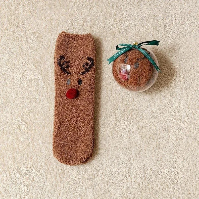 Kids Reindeer Fuzzy Sock Holiday Ornament 5-7yrs - Image 1 of 1