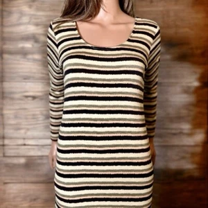 Anthropologie Dolan Dress-Size M-Striped- Long Sleeve-Bodycon-Midi-Soft & Cozy - Picture 1 of 9