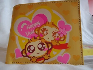Portafoglio Rettangolare 11cm x 10cm HAPPY VALENTINE Colore Giallo Porta Carte - Picture 1 of 4
