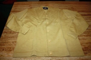VTG STEWART STRAUSS GOLD 100% Wool Varsity Cardigan Sweater NWOT SEE PICS - Picture 1 of 4
