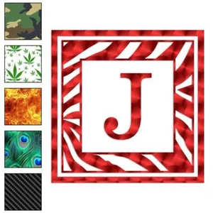 Zebra Font J Initial, Vinyl Decal Sticker, 40 Patterns & 3 Sizes, #3298 - Picture 1 of 41
