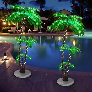 Lighted Palm Trees for outside Patio, 203 LED Artificial Fake Trees Lights Chris - Picture 1 of 6