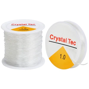 TRIXES Clear Elastic Spool *All Sizes* NEW 1mm Nylon Cord DIY Jewellery Making - Picture 1 of 20