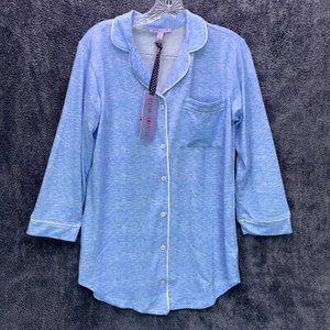 Hale Bob Classic Blue Long Sleeve PJs Pajama Top Soft / Comfortable Button Front - Picture 1 of 30