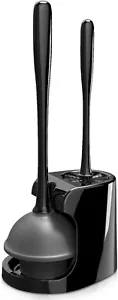 Toilet Plunger and Bowl Brush Combo for Bathroom Cleaning Black 1 Set - Picture 1 of 6