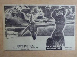 4/1955 PUB MOTOKOV PRAHA AVION AIRCRAFT SUPER AERO 45 TCHECOSLOVAQUIE FRENCH AD - Picture 1 of 1