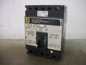 SQUARE D FCL CIRCUIT BREAKER FCL34100 100AMP 480VOLT 3POLE GRAY - Picture 1 of 4