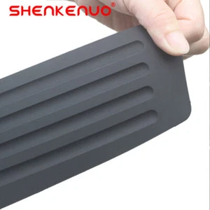 Car Rear Bumper Sill Protector Plate Universal BLACK Rubber Scratch Cover Guard - Picture 1 of 16