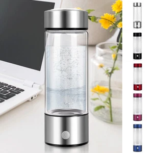 Portable Hydrogen Rich Generator Water Cup Alkaline Ionizer Maker Bottle 450ML - Picture 1 of 7