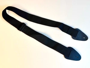 Correa de guitarra eléctrica/bajo/acústica de nailon negra de 2" de ancho - Imagen 1 de 3
