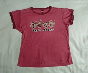 monkey music dance dark pink red purple tee shirt rare cotton (small hole back) - Picture 1 of 10