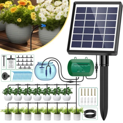 Solar Bewässerungssystem Garten Pflanzenbewässerung Tröpfchenbewässerung System - Bild 1 von 4