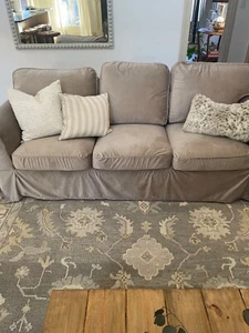 Ikea Erktorp Velvet Slipcover 3 Seater Sofa - Picture 1 of 3
