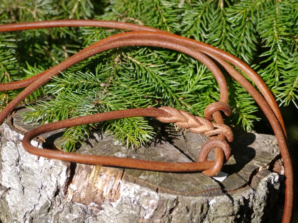 Rundlederleine Jagdleine Hundeleine Moxonleine Retrieverleine Lederleine Leine - Bild 1 von 2