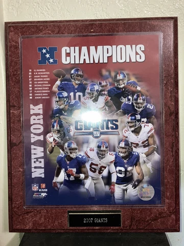 2007 New York Giants Super Bowl XLII Champs Plaque 12x15" Cover