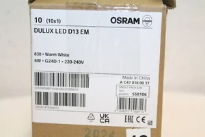 Osram LED 10 x Leuchtmittel Dulux EM & AC 6W/830 Warmweiß 3000K Neu MwSt - Bild 1 von 3