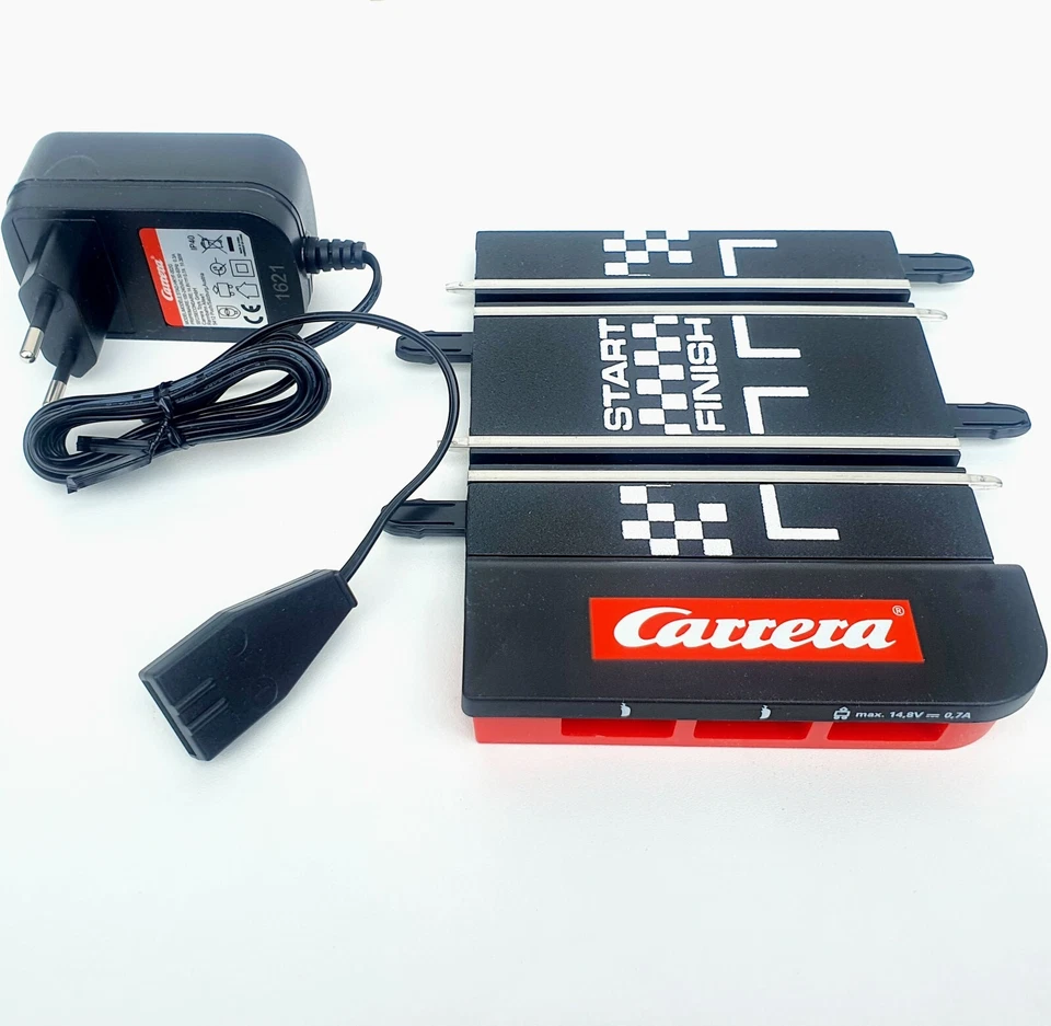 Carrera GO!!! Neue Anschlussschiene 61666 + Trafo - Bahn Zubehör Erweiterung