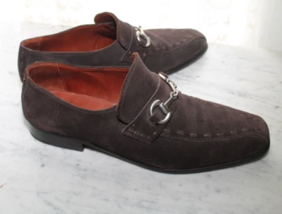 Mocassim masculino Robert Zur marrom escuro camurça bit cavalo 8M Preppy Ivy league - Imagem 1 de 4