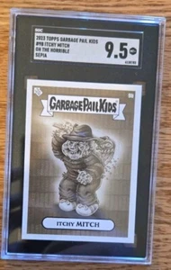 2023 Topps Garbage Pail Kids Oh the Horrible Wave 2 Itchy Mitch 9b SGC 9.5 sepia - Picture 1 of 2