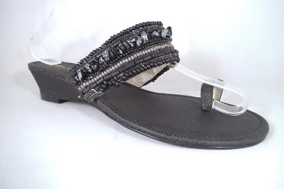NUEVA SANDALIA BELLINI NEGRA CON CUENTAS TALLA 9 M PUNTERA LAZO Foto 1 de 4