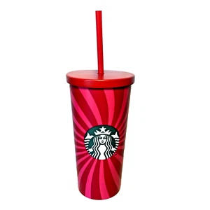 Starbucks Tumbler Thermobecher Cold to Go Edelstahl Swirl rot-pink Logo 16oz NEU - Bild 1 von 13