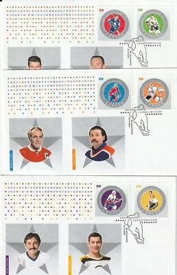 CANADA 2005 3 FDC HOCKEY STARS,PIERRE PILOT-HENRI RICHARD-JOHN BUCYK +3 - Image 1 of 2