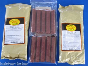 SNACK STICK SEASONING and 19mm CASINGS for 45 Lbs of venison, beef, elk etc. - Picture 1 of 7