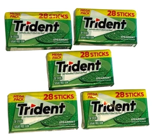 Dreizack zuckerfreier Kaugummi, 5 Spearmint Mega Packs, 28 Sticks (140) Ex: 3/26 - Bild 1 von 8