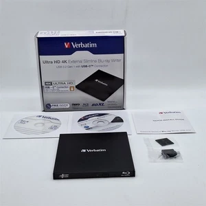 Verbatim Ultra HD 4K CD DVD Blu-ray Writer USB 3.2 GEN 1 USB-C [43888] - Afbeelding 1 van 4