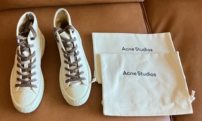 Acne Studios, Canvas Ballow High-Top Sneakers, White, EU 37 - Image 1 of 4