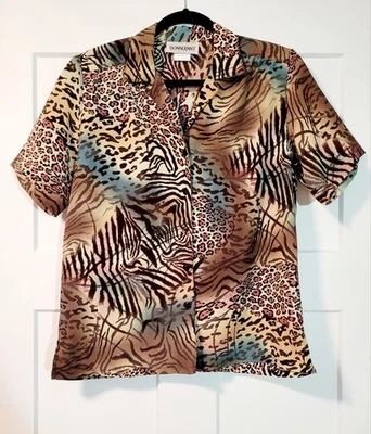 Donnkenny Mujer Manga Corta Con Botones Manga Corta M Estampado Animal Tropical Foto 1 de 4