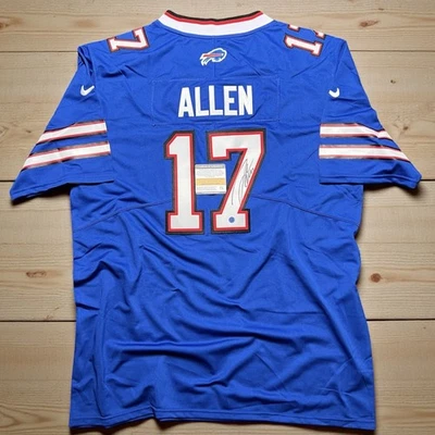 Camiseta de fútbol americano firmada por Josh Allen de los Buffalo Bills #17 autografiada azul con certificado de autenticidad Foto 1 de 4