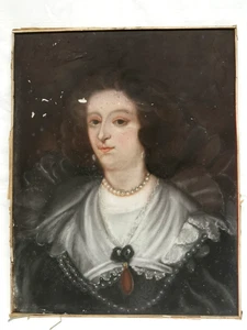 altes Gemälde / Portrait einer Frau in Pastell - Bild 1 von 4