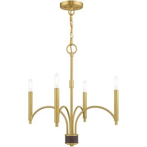 Livex Lighting 51334-12 Wisteria Mini Chandelier Satin Brass - Picture 1 of 11