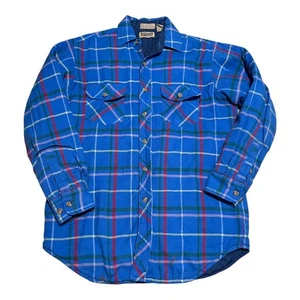Vintage Rugged Wear Multicolor Quit Lined Flannel Plaid Shacket Mens S Oversized - Picture 1 of 7
