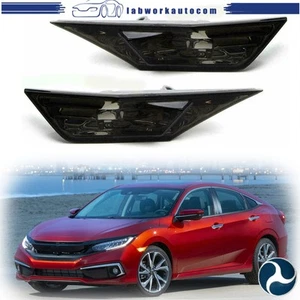 Smoked Side Marker Lamp Turn Signal Light W/LED Bulbs For Honda Civic 2016-2021 - Picture 1 of 11