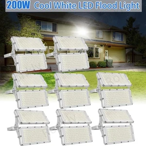8Pack 200W LED Flood Light Super Bright Outdoor Stadium Lights Outdoor Lighting - Picture 1 of 8