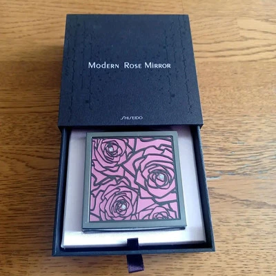 Espejo rosa moderno Shiseido Hanatsubaki Club 2003 rosa negro con caja original Foto 1 de 4