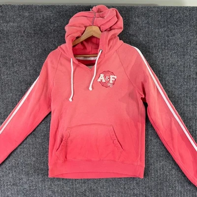 De Colección Abercrombie Fitch Mujer L Rosa Sudadera con Capucha Pullover Logo Y2K Preppy Foto 1 de 4