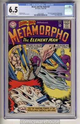 BRAVE AND THE BOLD #57 (DC 12/64) CGC 6.5 1ST METAMORPHO OW PAGES - Image 1 of 2